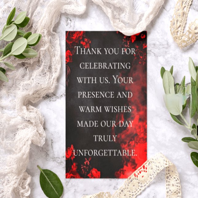 Gothic Romance Floral Wedding Thank You Card Dankeskarte (Von Creator hochgeladen)