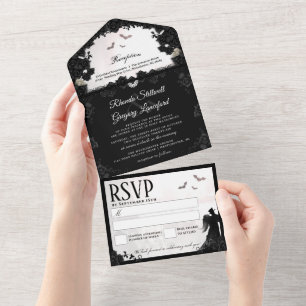 Gothic Romance Hochzeit Alles in einem Einladung
