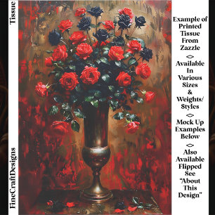 Gothic Romance Rot und Schwarze Rosen EF7L Decoupa Seidenpapier