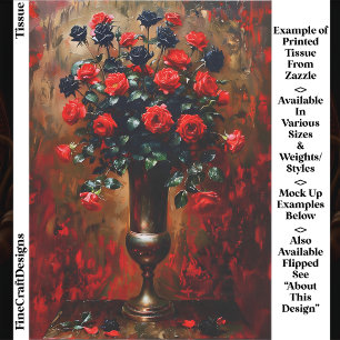 Gothic Romance Rot und Schwarze Rosen EF7R Decoupa Seidenpapier