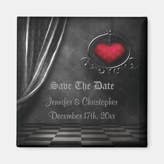 Gothic Romance Save the Date Wedding Magnet (Vorne)