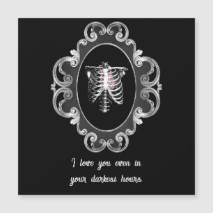 Gothic Romance Totenkopf und Herz Valentinstag Magnetkarte