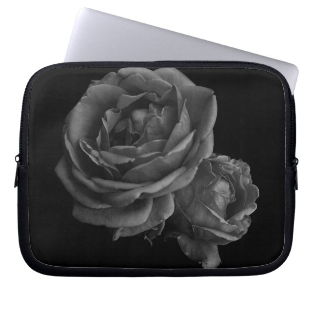 Gothic Romantic Black Rose Laptopschutzhülle (Vorderseite)