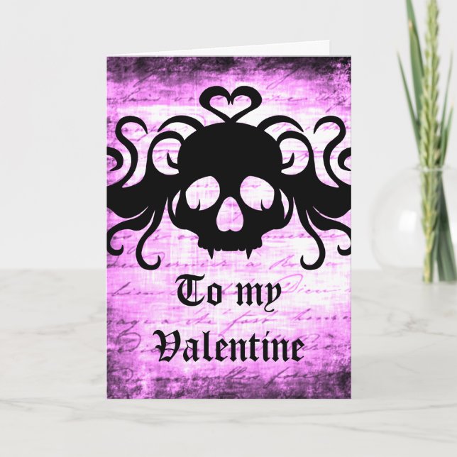 Gothic romantic fangskull feiertagskarte (Vorderseite)