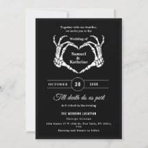Gothic Romantic Skeleton Hand Halloween Hochzeit
