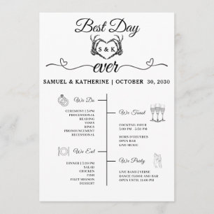 Gothic Romantic Skeleton Hand Halloween Hochzeit Programm