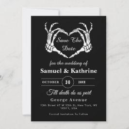 Gothic Romantic Skeleton Hand Halloween Hochzeit Save The Date