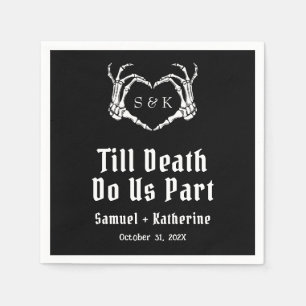 Gothic Romantic Skeleton Hand Halloween Hochzeit Serviette