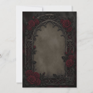 Gothic-Romantik-Hochzeitseinladung - Dunkle Blumen Einladung