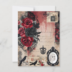 Gothic Romantisch Whimsical Vintage Elegant Postkarte