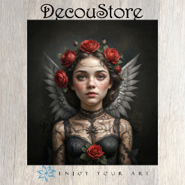 Gothic Rose Angel Decoupage Seidenpapier