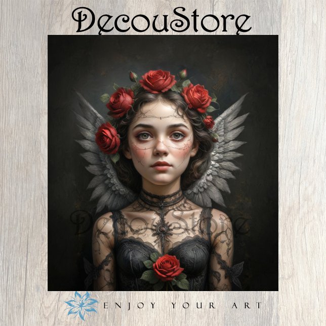 Gothic Rose Angel Decoupage Seidenpapier (Von Creator hochgeladen)