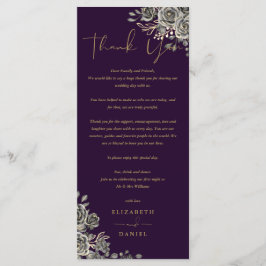 Gothic Rose Blumenhochzeit Danke Platzkarte Menükarte