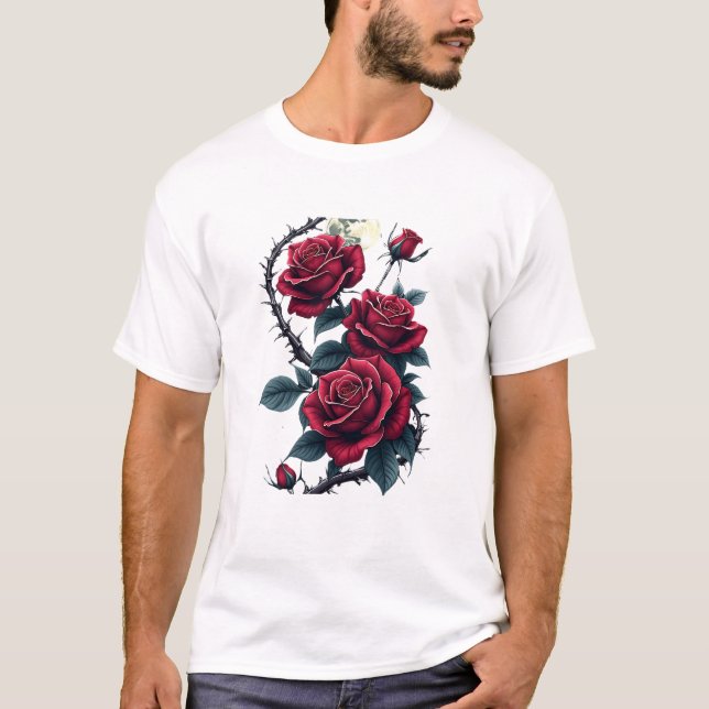 Gothic Rose Garden - Dark Romantic Florals T-Shirt (Vorderseite)
