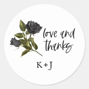 Gothic Rose Gastgeschenk Hochzeit White Runder Aufkleber