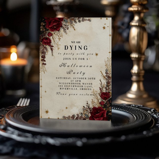 Gothic Rose Halloween-Party Einladung (Von Creator hochgeladen)