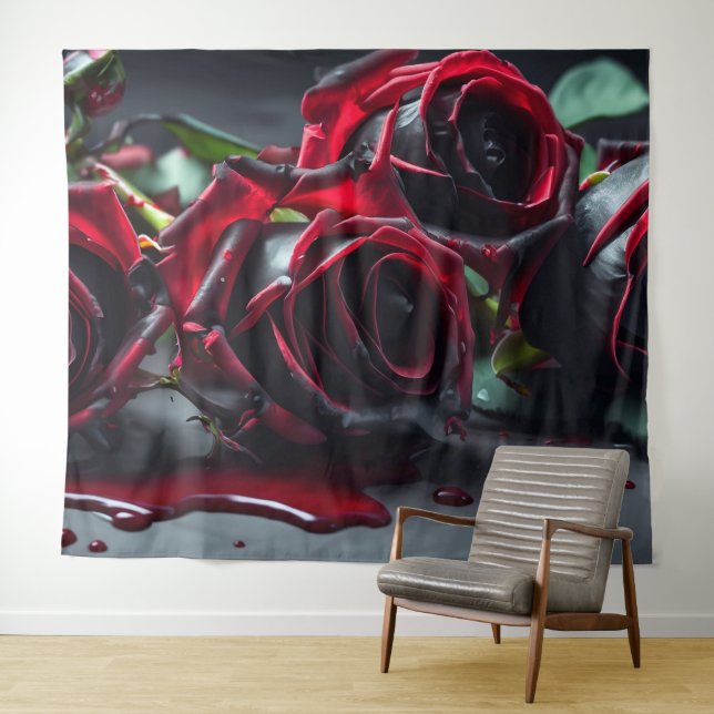 Gothic-Rose Hochzeitsszenario Foto Wandteppich (Beispiel (Horizontal))