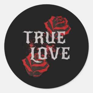 Gothic Rose Punk Liebe Valentine Student Rock Musi Runder Aufkleber
