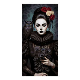 Gothic Rose Queen – Dark Romantic Art with Skeleto Poster