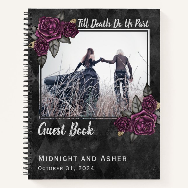 Gothic Rose Wedding Gästebuch Notizbuch (Vorderseite)