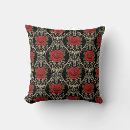 Gothic-Rosen-Muster Kissen