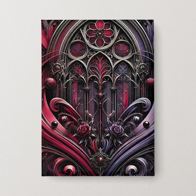 Gothic-Rosenknopf – Kühnes Accessoire Button (Vorderseite)