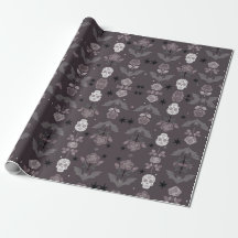 gothic roses & bats wrapping paper