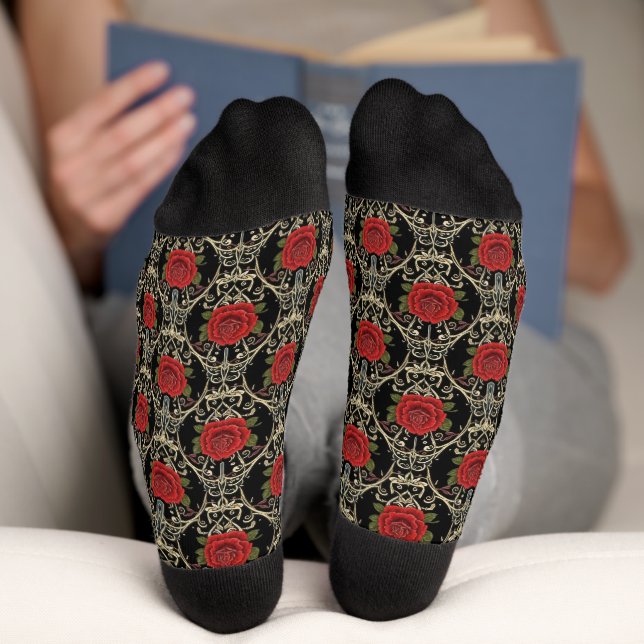 Gothic Roses Muster Socken (Unterseite)