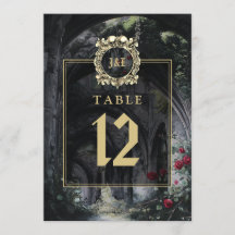 Gothic Ruinen Blumeneinzelbuchstabe Tischzahl