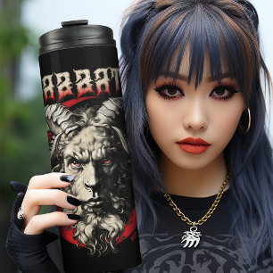 Gothic Sabbath Baphomet Ziege Retro Death Metal 70 Thermosbecher