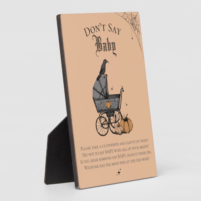 Gothic sagt kein Orange Baby Shower Game Fotoplatte (Seite)