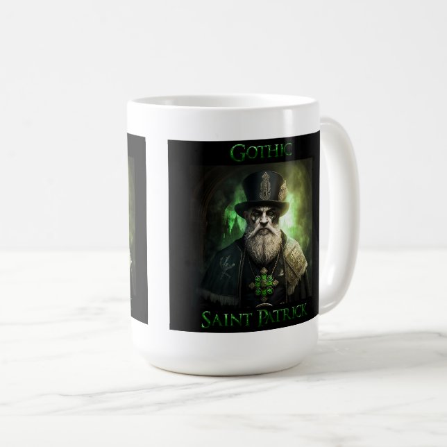 Gothic Saint Patrick Classic Tasse, 15 oz Kaffeetasse (VorderseiteRechts)