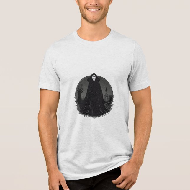 Gothic Salem Hexe um Mitternacht Tri-Blend Shirt (Vorderseite)