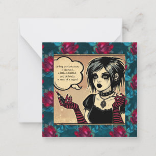 Gothic-sassy-Valentinskarte mit Zitat Mitteilungskarte