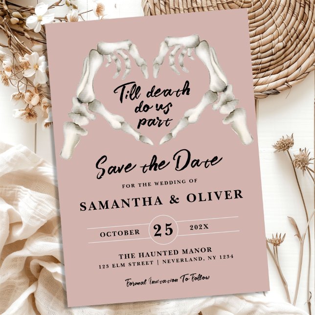 Gothic Save the Date Dusty Rose Pink Heart Wedding (Von Creator hochgeladen)