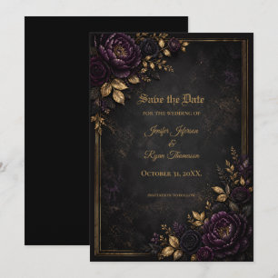 Gothic Save-the-Date-Einladung Moody Flowers Einladung