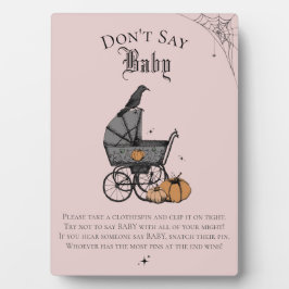 Gothic Say Baby Pink Baby Shower Game Fotoplatte