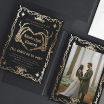 Gothic-Schädel-Hochzeit Retro-Hochzeitseinladung