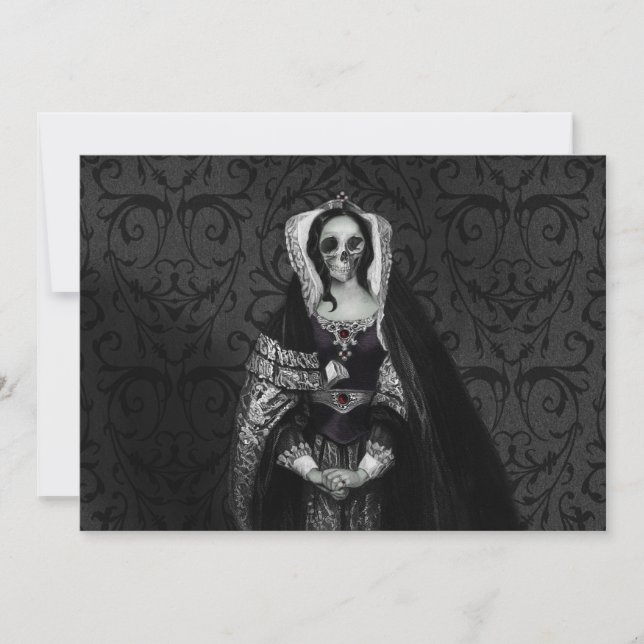 Gothic Schädel Lady Save The Date (Vorderseite)