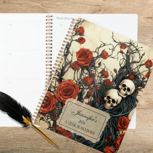 Gothic Schädel & Rosen Planer