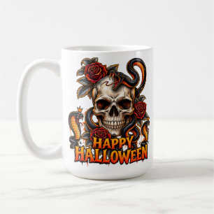 Gothic-Schädel-Schlangen-Halloween-Tasse – Gruseli Kaffeetasse