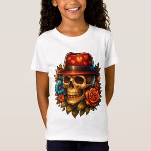 Gothic-Schädel- und Herz-Mütze für Kinder T-Shirt