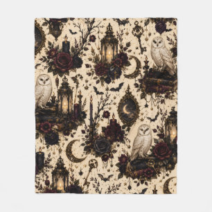Gothic Schleiereulen-Fliesblanket Fleecedecke
