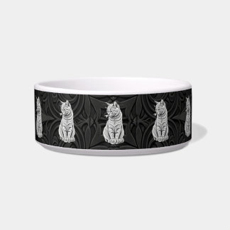 Gothic Schwarz 3D Geometrische Katzen Keramik Haus Napf