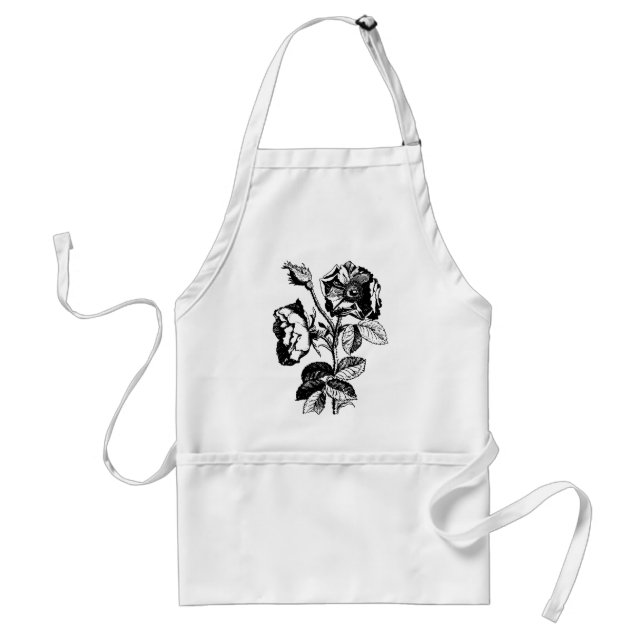 Gothic Schwarz Antike Rose Schürze (Vorne)
