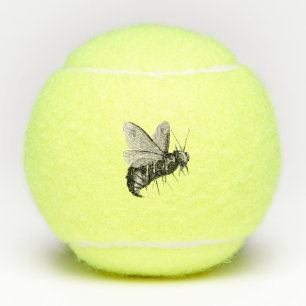 Gothic Schwarz-weiß Bee Skull Crossbones on Wings Tennisbälle