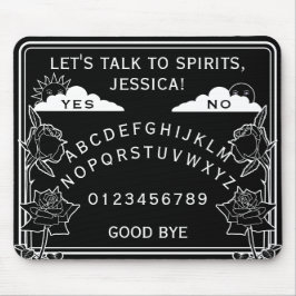 Gothic Schwarz-weiß Floral Seance Board Mousepad