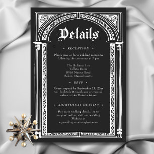 Gothic Schwarz-weiß Mittelalter bis Totenhochzeit Begleitkarte