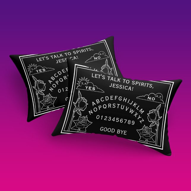 Gothic Schwarz-weiß Rose Talking Board Kissenbezug (Von Creator hochgeladen)