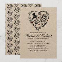 Gothic Schwarz-weiß Skeleton Doodle Wedding